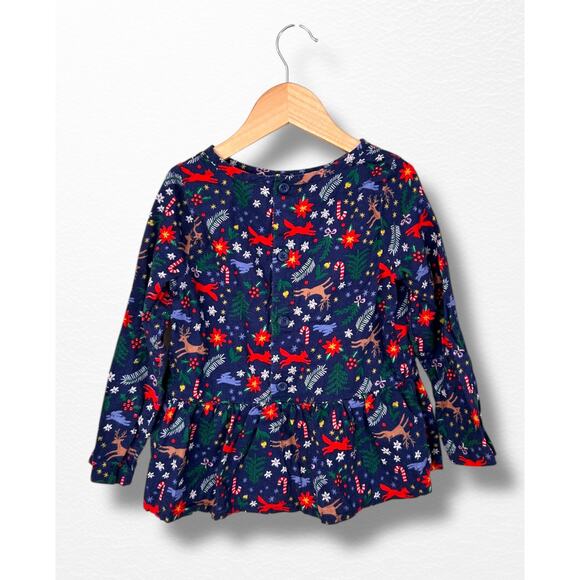 Hanna Andersson Flannel Peplum Winter Wonderland Top, Size 5 - Picture 2 of 6